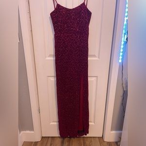 A prom dress, maroon, sparkles, small